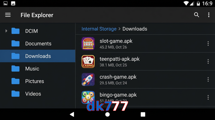 Main screen of Dk777 gameapk page for PK players